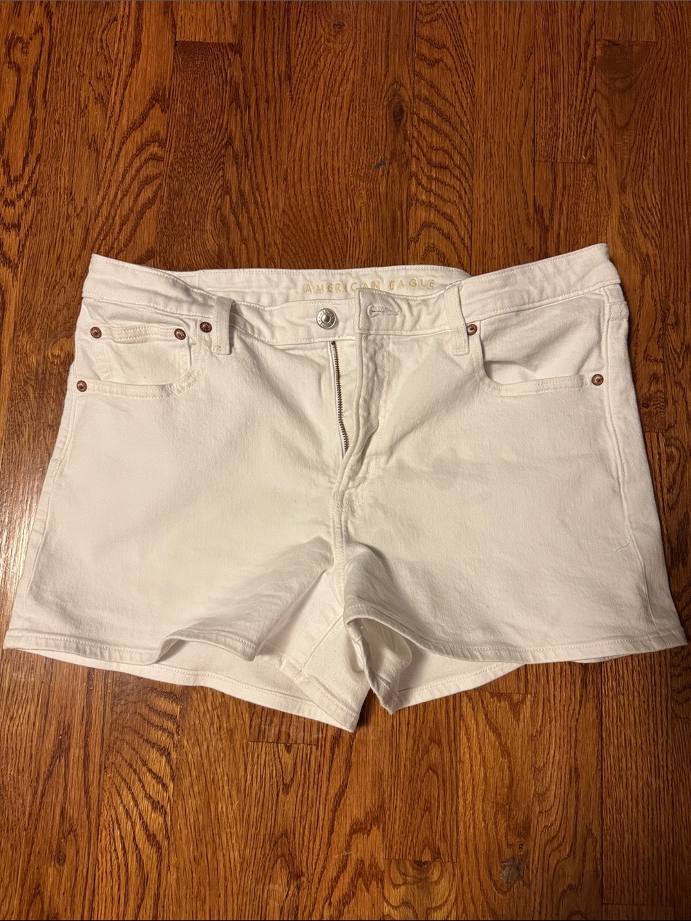 American Eagle Outfitters White Denim Cutoff Women's Shorts Size 14 Stretch
